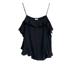 Free People Intimately Sleeveless Flowey Tank Women's M‎ Black Boho Ruffles